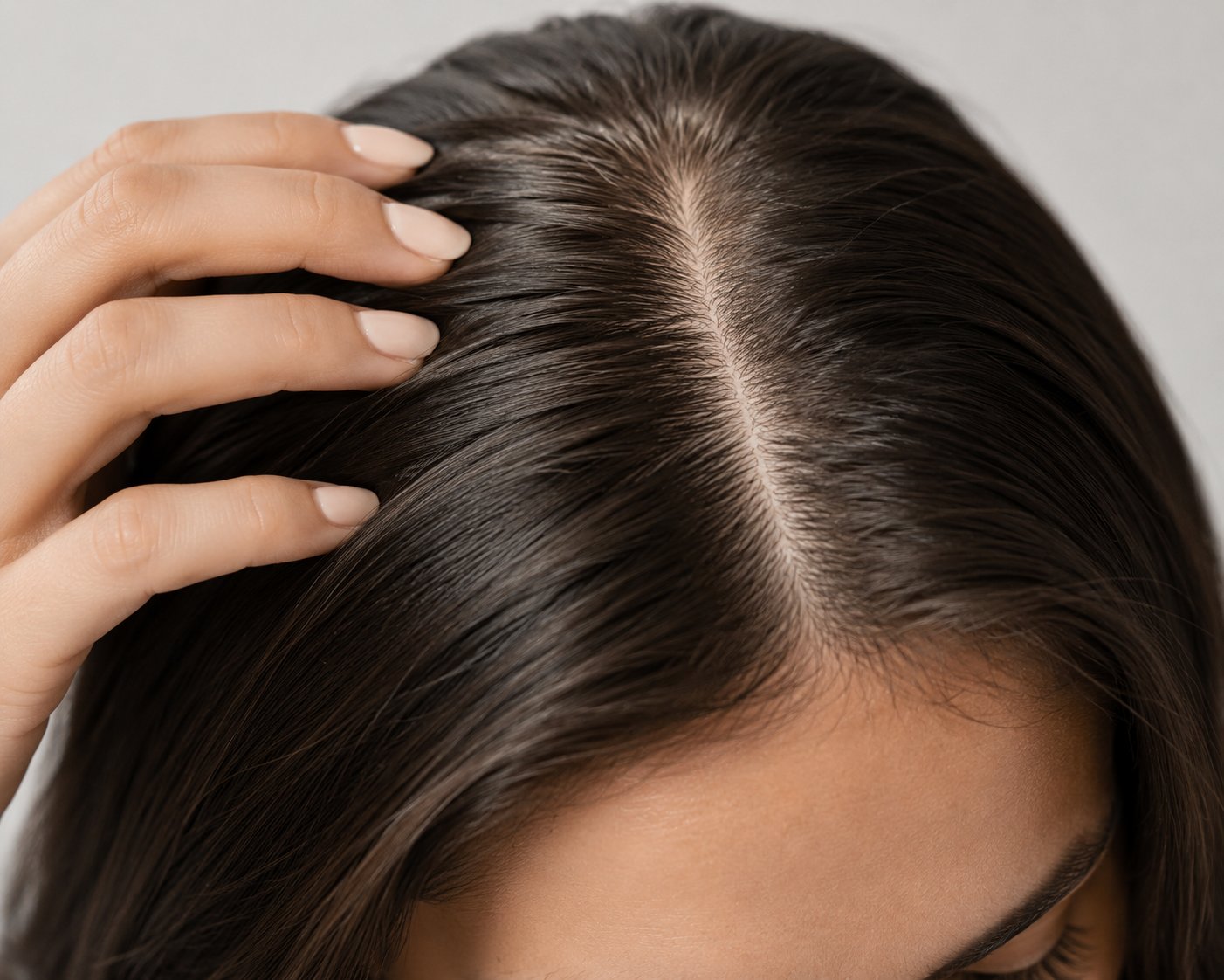 Scalp examination close up